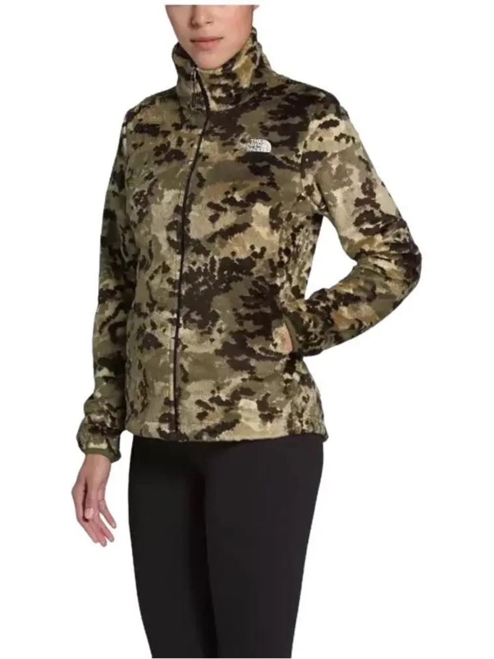 THE NORTH FACE Women's Osito Jacket, Burnt Olive Green Digi Topo